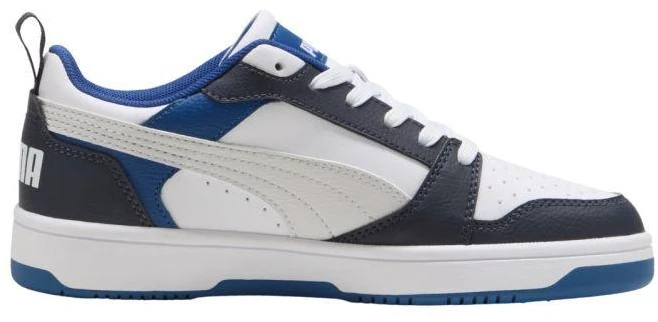 Puma Rebound V6 Lo Mid vaikiški batai balti ir mėlyni 393833 28