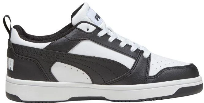 Puma Rebound V6 Lo Mid vaikiški batai balti ir juodi 393833 01