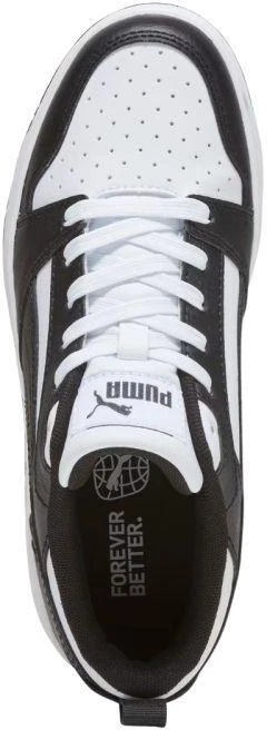 Puma Rebound V6 Lo Mid vaikiški batai balti ir juodi 393833 01