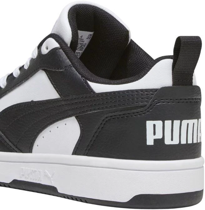 Puma Rebound V6 Lo Mid vaikiški batai balti ir juodi 393833 01