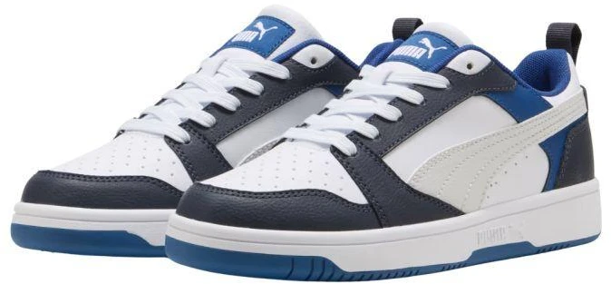 Puma Rebound V6 Lo Mid vaikiški batai balti ir mėlyni 393833 28