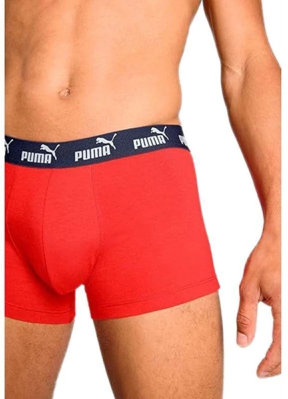 Puma vyriški bokseriai, 2 vnt., raudoni pilki, patogūs medvilniniai