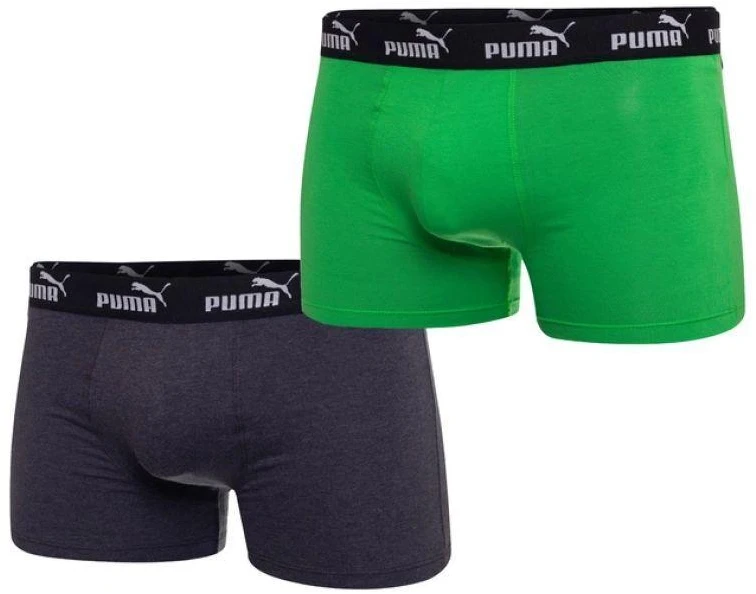 Puma vyriški patogūs medvilniniai bokseriai, 2 vnt., žali ir pilki