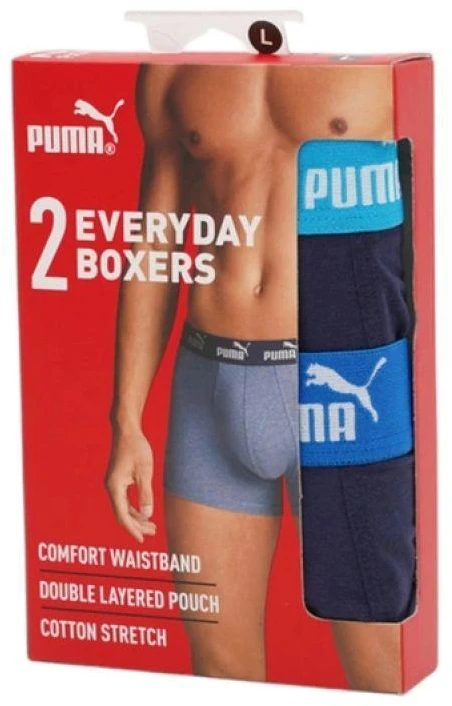 Puma vyriškos bokserinės kelnaitės, 2 vnt. pakuotė, tamsiai mėlynos, patogios, medvilninės