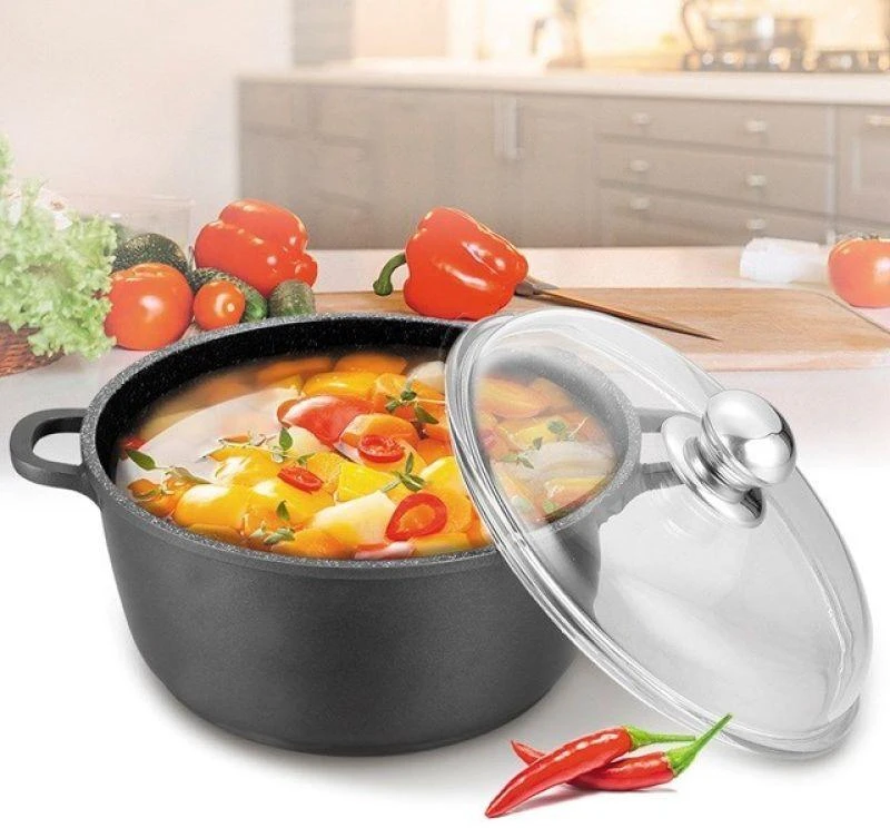 Maestro MR-4628C Puodas su dangčiu 28 cm 5,8 l Juodas