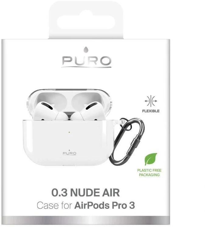 Puro 0.3 Nude dėklas AirPods Pro 3 - Skaidrus