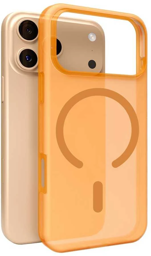 Puro Daylight Magsafe Compatible Silikoninis dėklas for iPhone 17 Pro - Translucent Oranžinis
