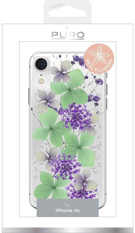 PURO Glam Hippie Chic Cover - dėklas skirtas Apple iPhone XR real žalias flower petals