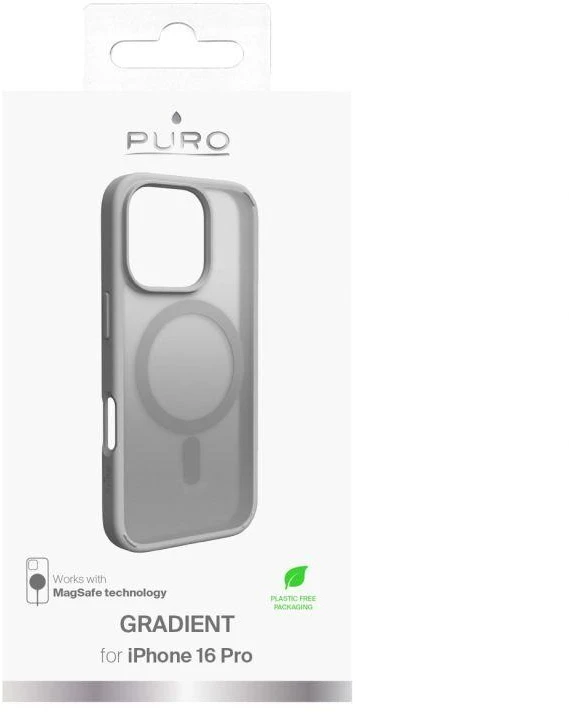Puro Gradientinis MagSafe silikoninis dėklas iPhone 16 Pro - Sidabrinis