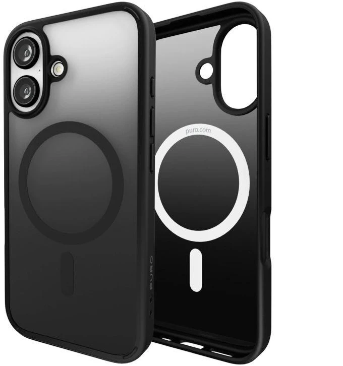 Puro Gradientinis MagSafe Silikoninis Dėklas iPhone 16 - Juodas