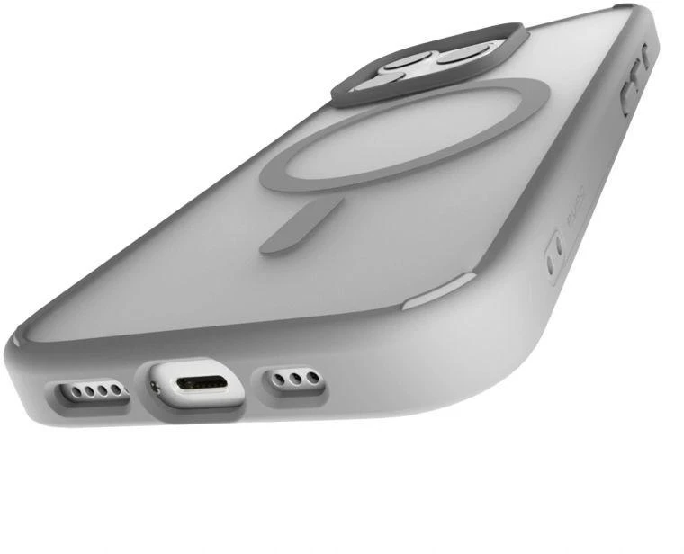 Puro Gradientinis MagSafe Silikoninis dėklas iPhone 16 Pro Max - Sidabrinis