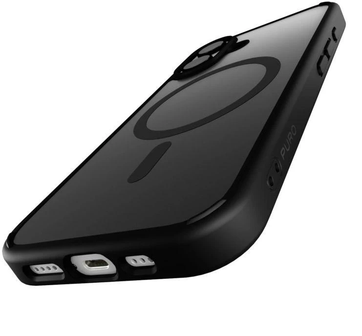 Puro Gradientinis MagSafe Silikoninis Dėklas iPhone 16 - Juodas