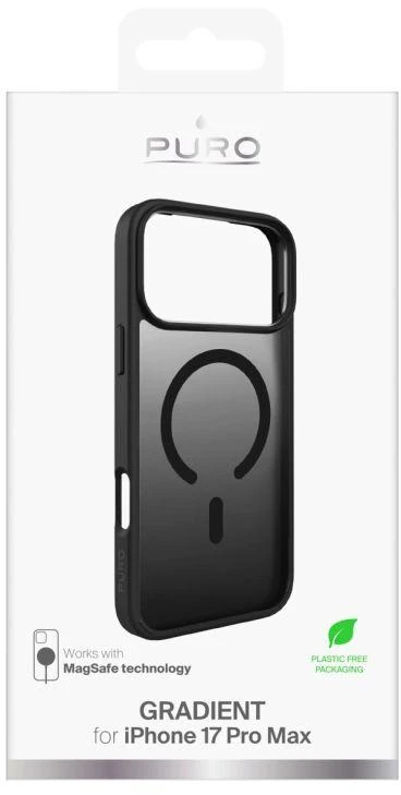 Puro Gradientinis TPU dėklas iPhone 17 Pro Max, suderinamas su MagSafe - Juodas