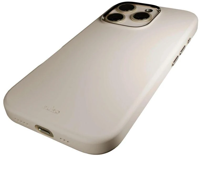 Puro Icon Mag Pro MagSafe Silikoninis dėklas skirtas iPhone 16 Pro - Smėlio spalvos