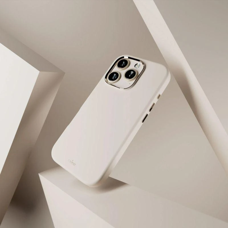 Puro Icon Mag Pro MagSafe Silikoninis dėklas skirtas iPhone 16 Pro - Smėlio spalvos