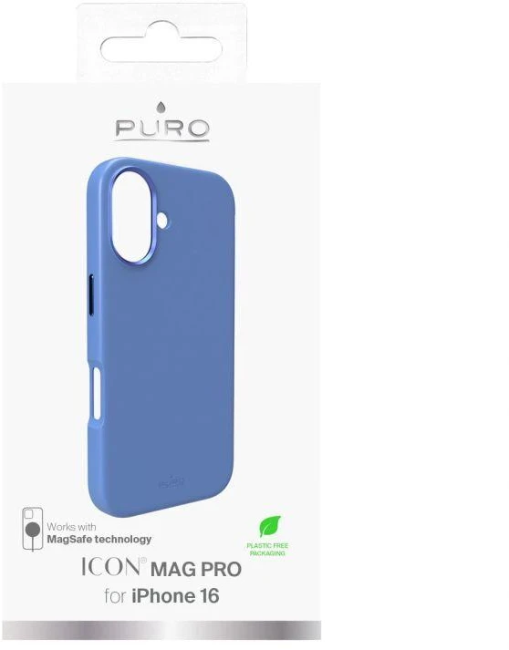 Silikoninis Puro Icon Mag Pro MagSafe Apple iPhone 16 - dėklas telefonui mėlynos spalvos