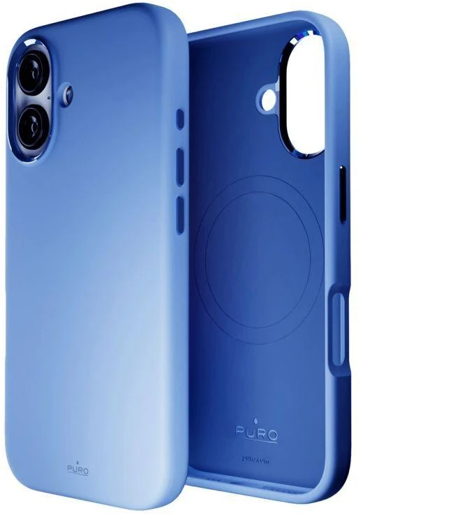 Silikoninis Puro Icon Mag Pro MagSafe Apple iPhone 16 - dėklas telefonui mėlynos spalvos