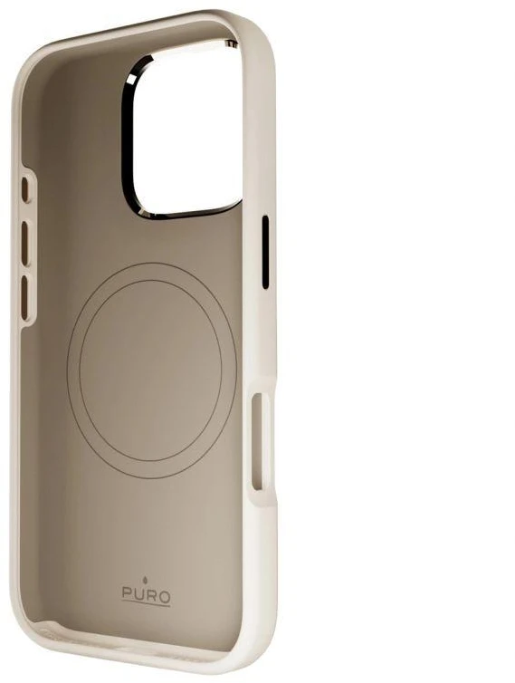 Puro Icon Mag Pro MagSafe Silikoninis dėklas skirtas iPhone 16 Pro - Smėlio spalvos