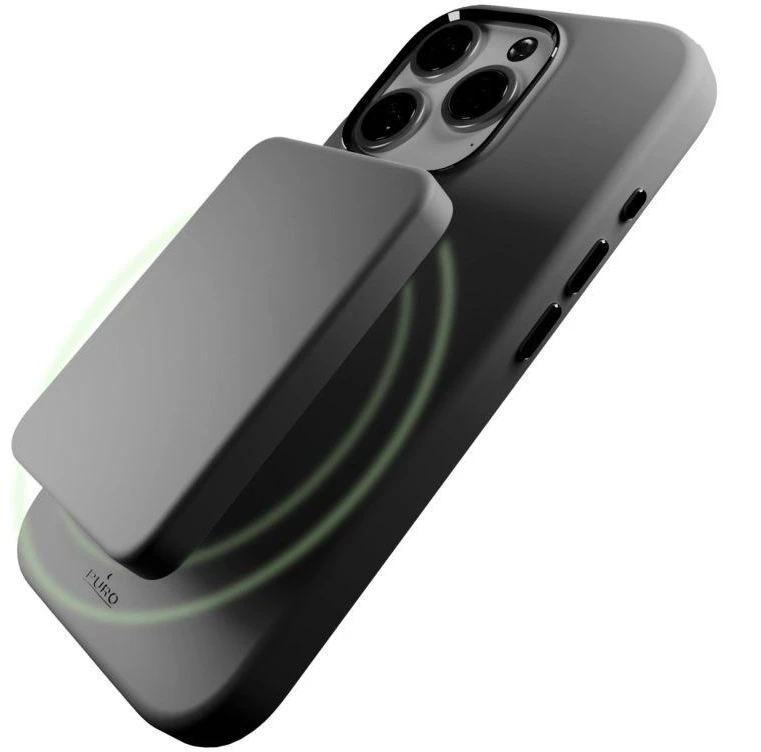 Silikoninis Puro Icon Mag Pro MagSafe Apple iPhone 16 Pro – dėklas telefonui pilkos spalvos