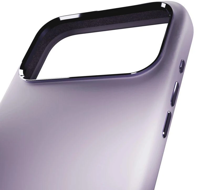 Puro Icon Mag Pro skysto silikono dėklas, skirtas iPhone 17 Pro Max, suderinamas su MagSafe, su kameros apsauga ir aliuminio mygtukais – Rožinis