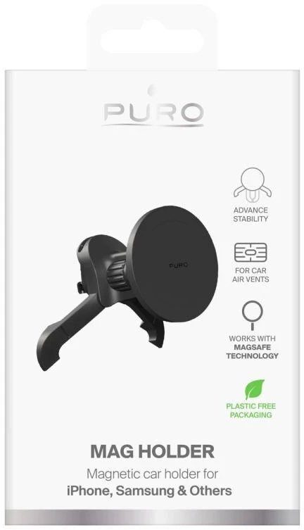 Puro Adjustable automobilinis laikiklis MagSafe Compatible – juodos spalvos