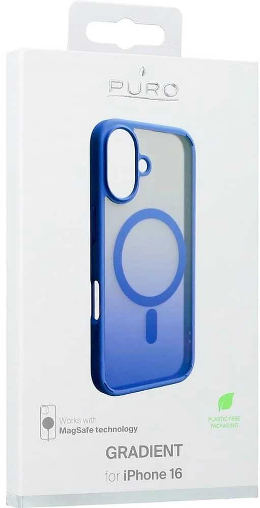 Puro in TPU „GRADIENT” su Magsafe and gradient effect Apple iPhone 16E, dėklas telefonui mėlynos spalvos