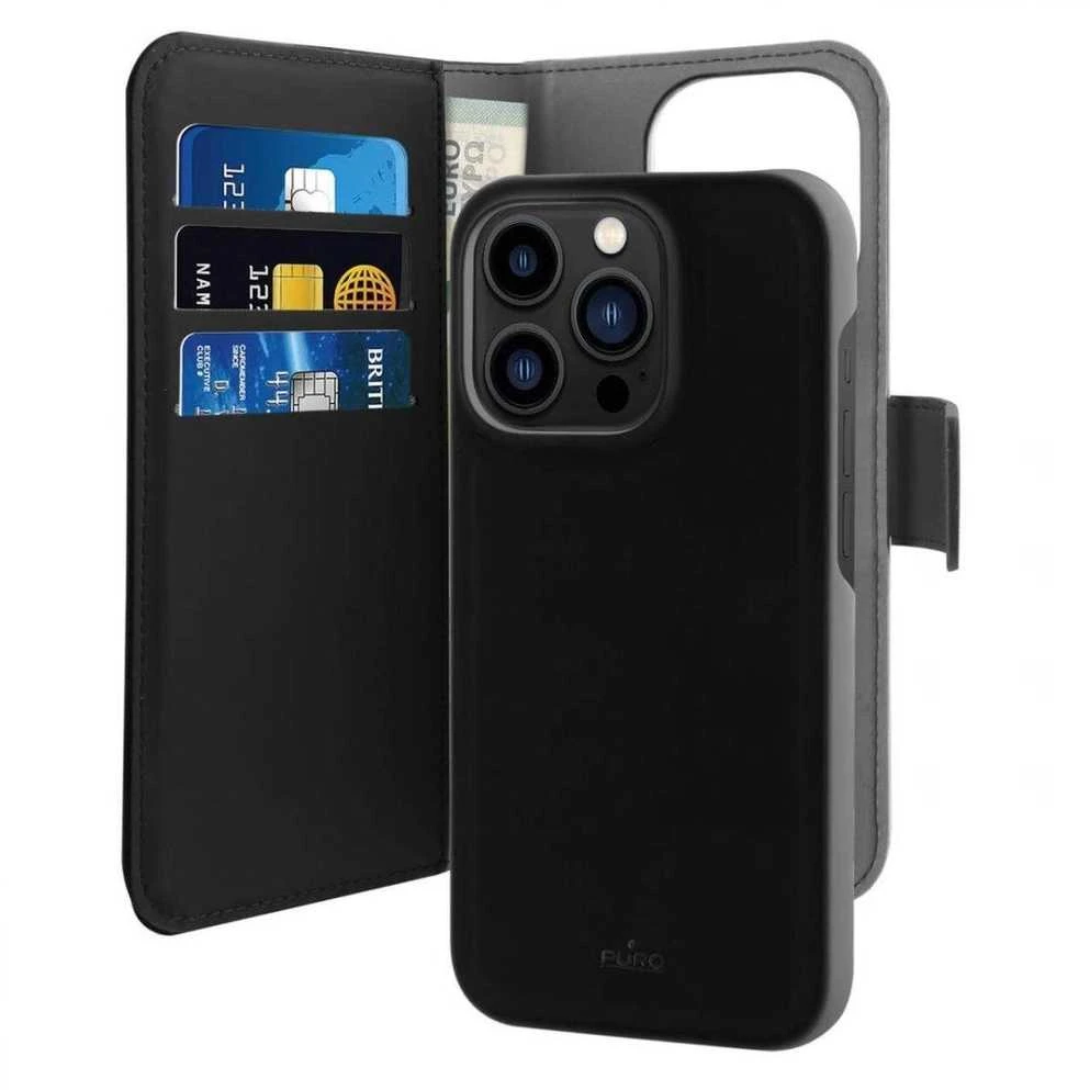 SBS Puro Wallet Detachable MagSafe 2in1 PU Leather with Flap and Wallet Apple iPhone 14 Pro Max – dėklas telefonui juodos spalvos