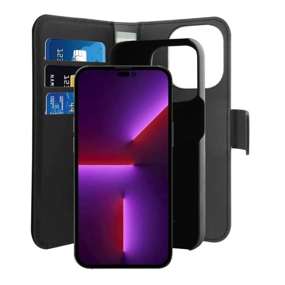 SBS Puro Wallet Detachable MagSafe 2in1 PU Leather with Flap and Wallet Apple iPhone 14 Pro Max – dėklas telefonui juodos spalvos