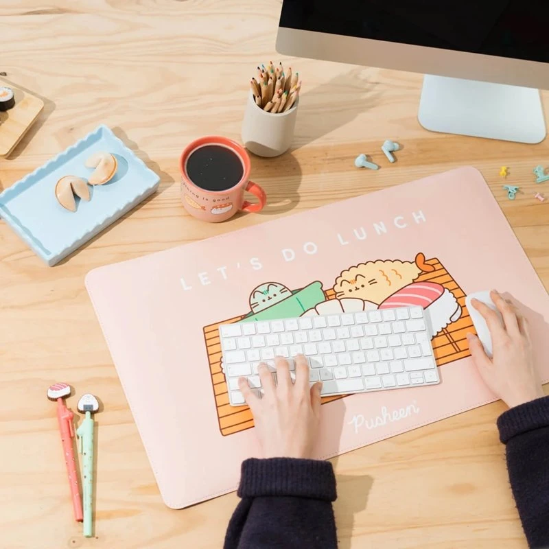 ERIK Pusheen PU odos stalo kilimėlis XXL, 60 × 35 cm