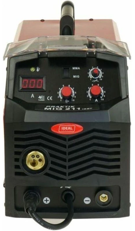 Ideal PRAKTIK MIG 211 MMA Digital - Pusiau automatinis FLUX/MIG-MAG/MMA suvirinimo aparatas, min. suvirinimo srovė: 30A, maks. suvirinimo srovė: 200A, nominali galia: 6,2 kW, maitinimo šaltinis: 230V