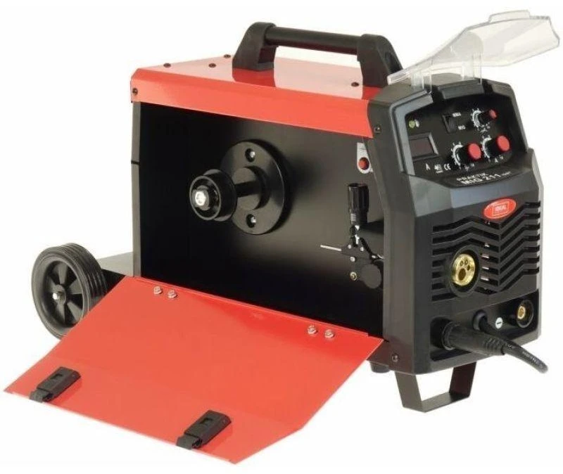 Ideal PRAKTIK MIG 211 MMA Digital - Pusiau automatinis FLUX/MIG-MAG/MMA suvirinimo aparatas, min. suvirinimo srovė: 30A, maks. suvirinimo srovė: 200A, nominali galia: 6,2 kW, maitinimo šaltinis: 230V