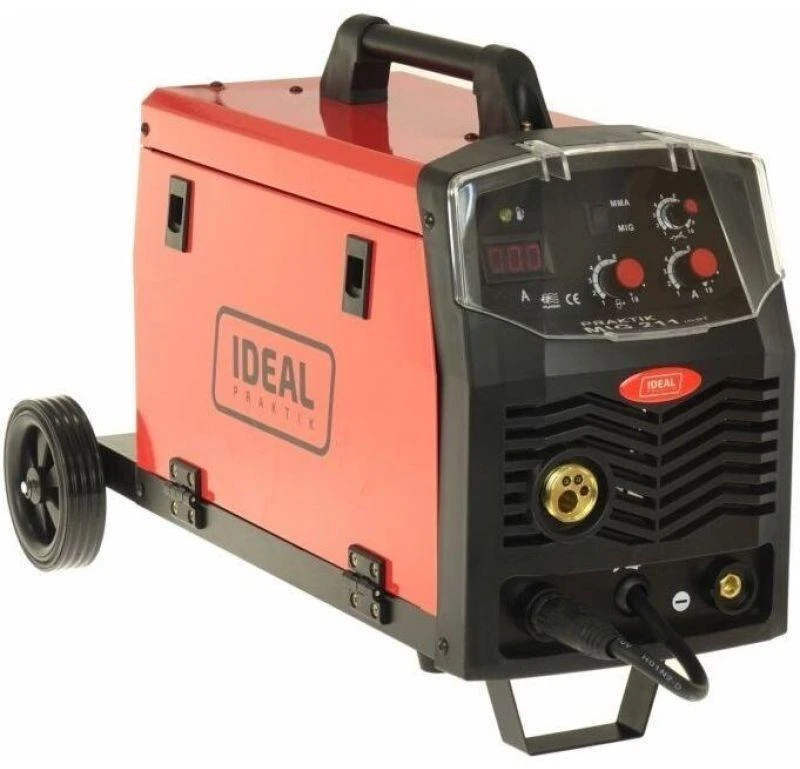 Ideal PRAKTIK MIG 211 MMA Digital - Pusiau automatinis FLUX/MIG-MAG/MMA suvirinimo aparatas, min. suvirinimo srovė: 30A, maks. suvirinimo srovė: 200A, nominali galia: 6,2 kW, maitinimo šaltinis: 230V