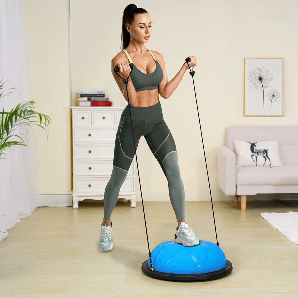 VEVOR 58 cm pusė treniruoklio kamuolio su elastingomis juostomis
