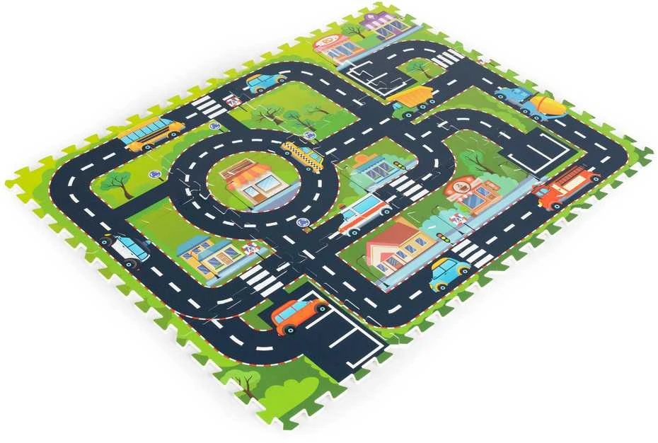 Putų dėlionė–žaidimų kilimėlis vaikams „Miesto keliai“, IPLAY