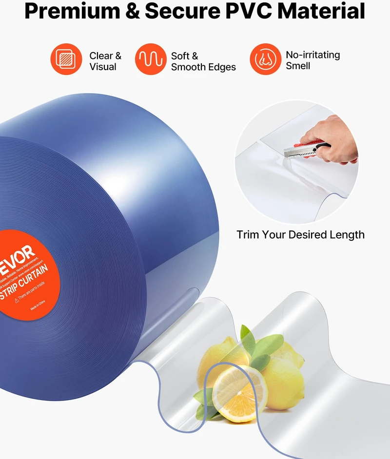 VEVOR PVC juostos durų uždanga 45.72 m x 20 cm