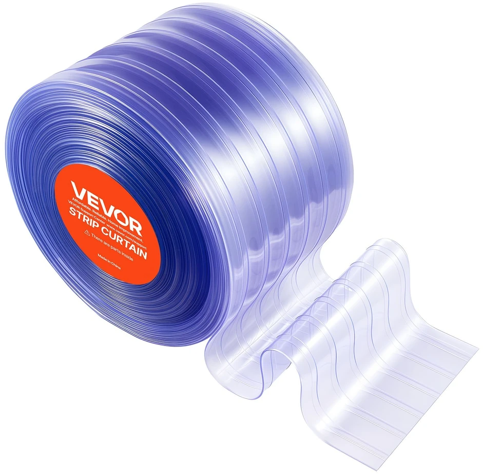 VEVOR Skaidrios PVC juostų užuolaidos 30.8 m x 30.5 cm