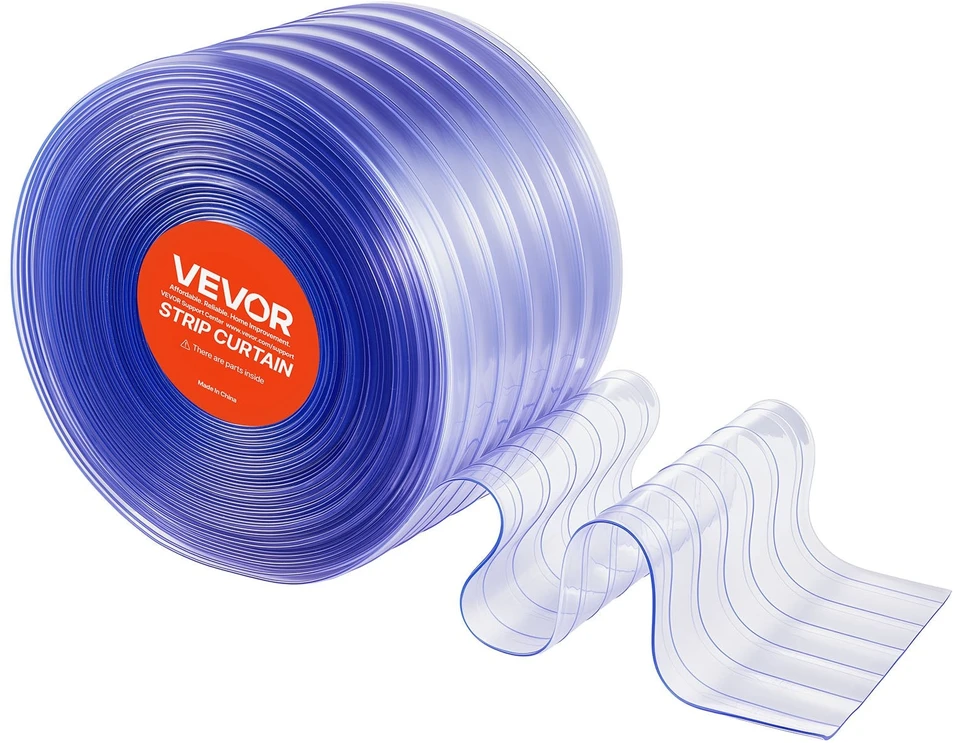 VEVOR Skaidrios PVC juostų užuolaidos 30.8 m x 30.5 cm