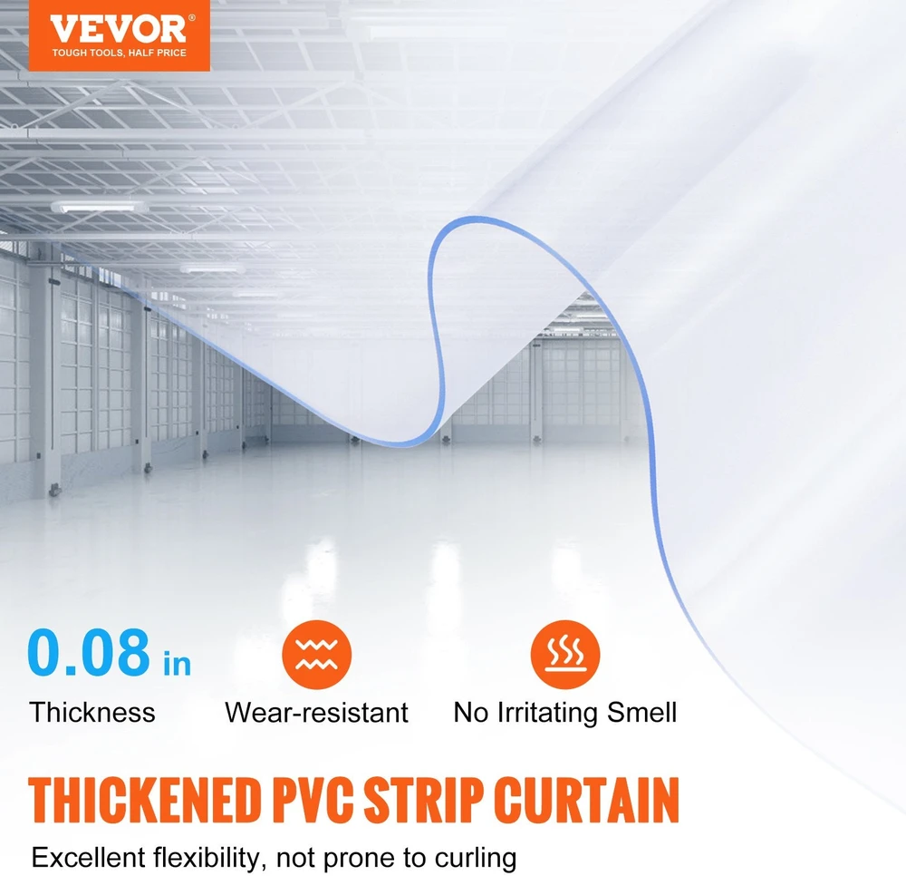 VEVOR PVC juosta durims šaldytuvui 5000 x 20 cm