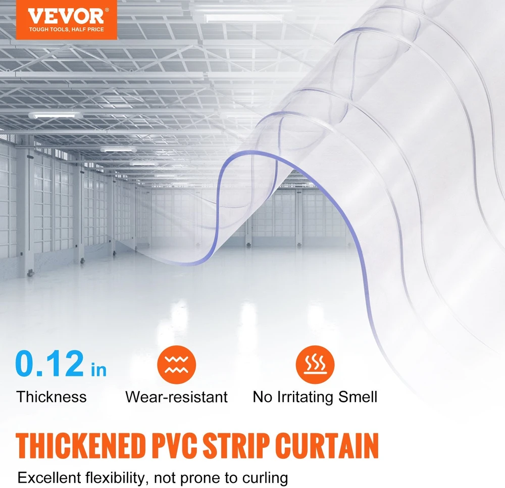 VEVOR Skaidri PVC juostinė užuolaida 30 m