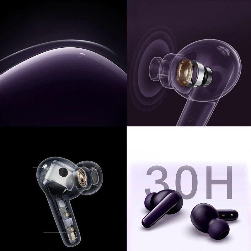 Belaidės ausinės TWS QCY T13x (violetinė)
