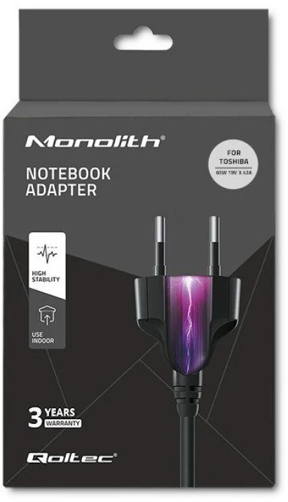 QOLTEC 50073 Nešiojamas kompiuteris AC power adapter Toshiba 65W 3.42A 19V 5.5x2.5