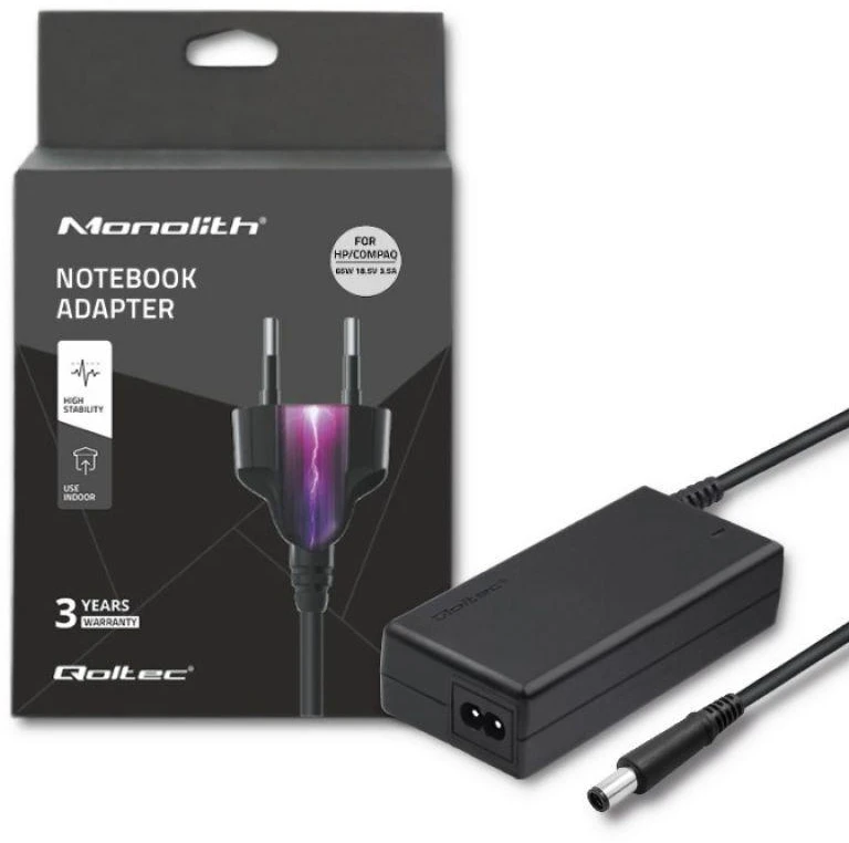 QOLTEC 50085 Nešiojamas kompiuteris AC power adapter Dell 90W 19.5V 4.62 A 7.4x5.0+pin