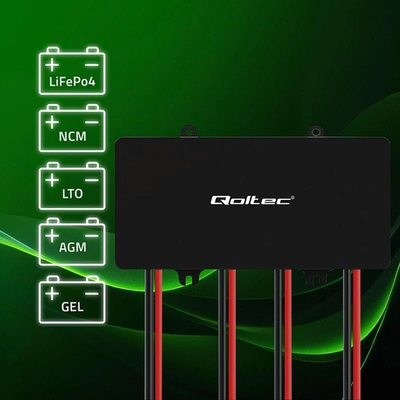 Qoltec 51098 Įtampos balansavimo įrenginys 48 V akumuliatoriams 4 x 12 V | 10 A | LiFePO4 AGM GEL