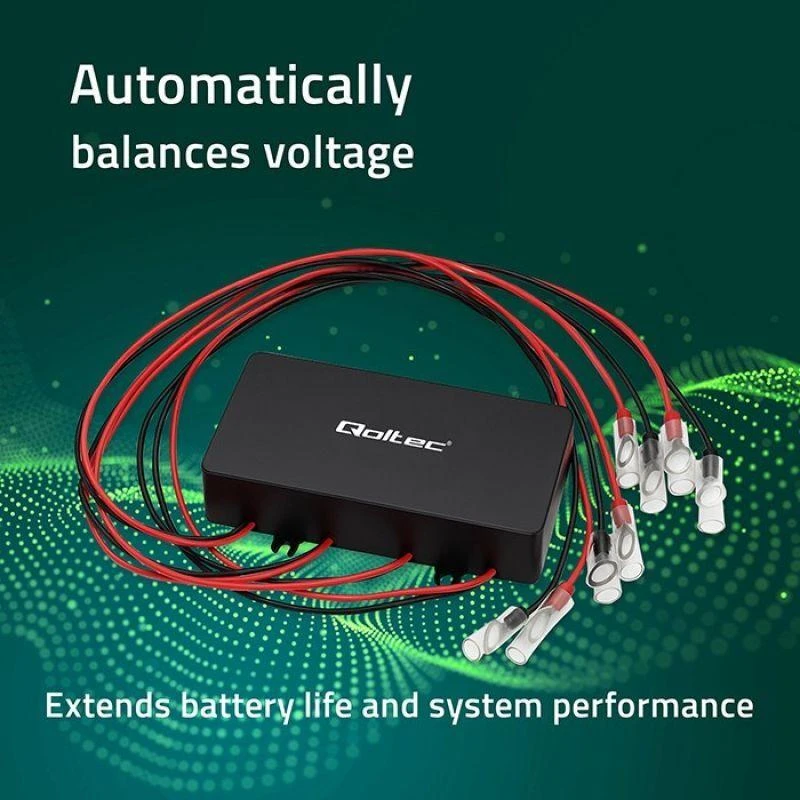 Qoltec 51098 Įtampos balansavimo įrenginys 48 V akumuliatoriams 4 x 12 V | 10 A | LiFePO4 AGM GEL