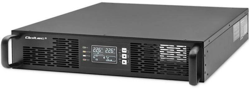 QOLTEC 52285 nepertraukiamo maitinimo UPS, skirtas RACK / 1kVA / 1000W / Galios koeficientas 1,0 / LCD / EPO / USB / On line