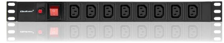 QOLTEC 53998 Apsauga nuo viršįtampių Qoltec skirta RACK 19 1U 10A PDU 8xIEC C13 2m