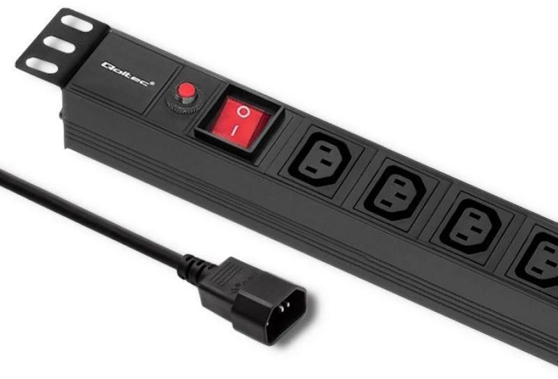 QOLTEC 53998 Apsauga nuo viršįtampių Qoltec skirta RACK 19 1U 10A PDU 8xIEC C13 2m
