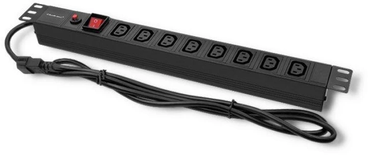 QOLTEC 53998 Apsauga nuo viršįtampių Qoltec skirta RACK 19 1U 10A PDU 8xIEC C13 2m