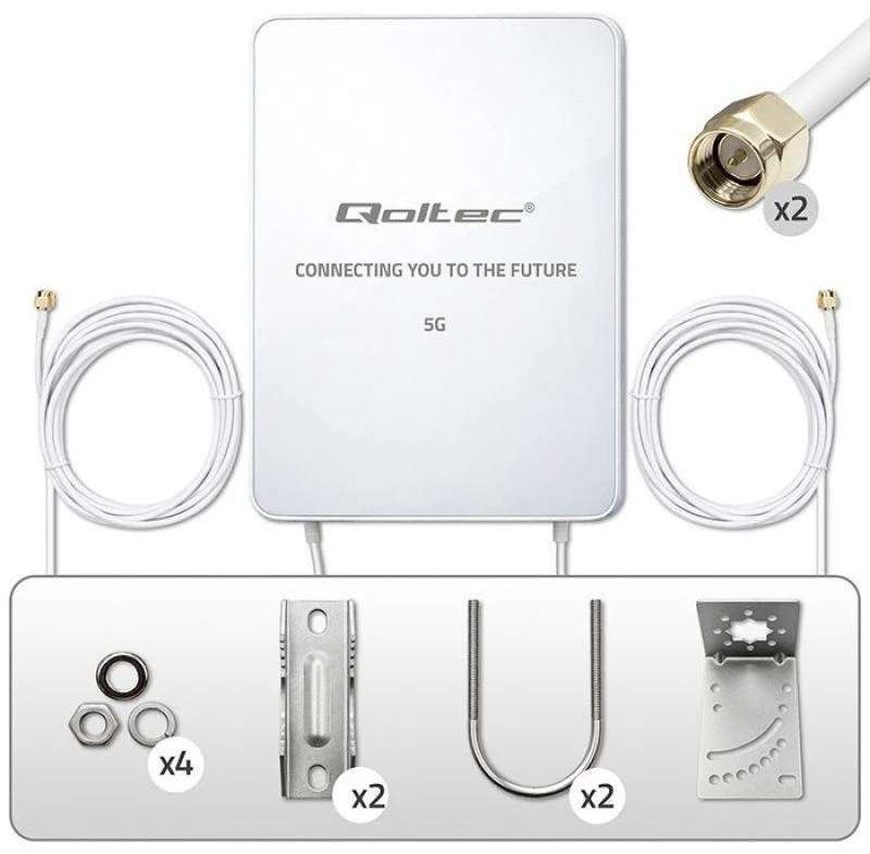 Ryšio stiprintuvas Qoltec Antena 5G LTE | SMA | 3300-3800MHz | montavimas lauke