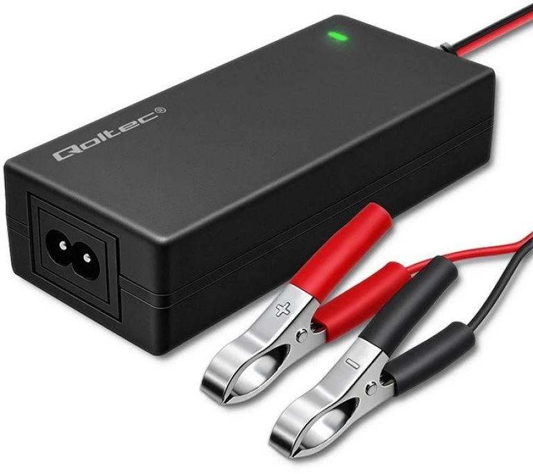 Qoltec 52665 automatinis AGM GEL STD akumuliatorių įkroviklis | 24 V įkroviklis | 2 A | 48 W | LED | 1,8 m laidas